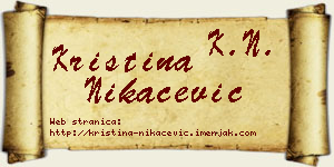 Kristina Nikačević vizit kartica